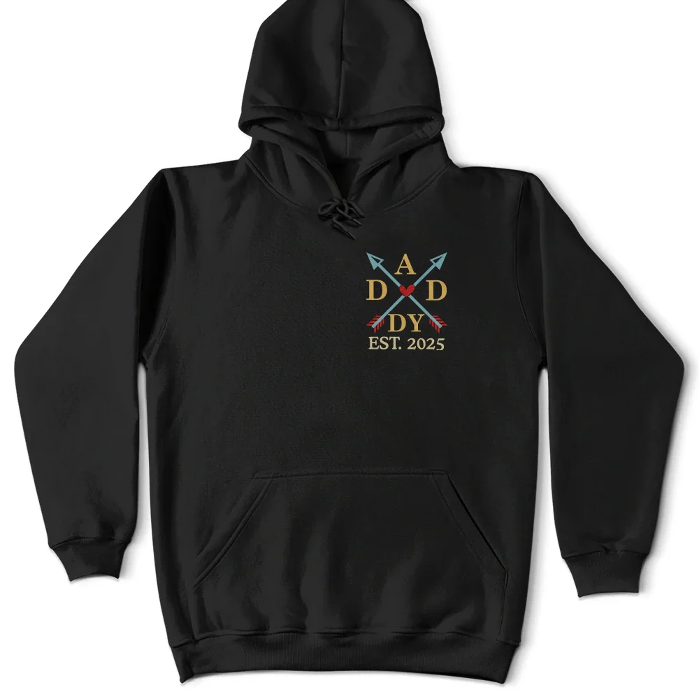 Papa Dad Est Year Crossed Arrows Joining Of Paths - Personalized T Shirt - Image 4