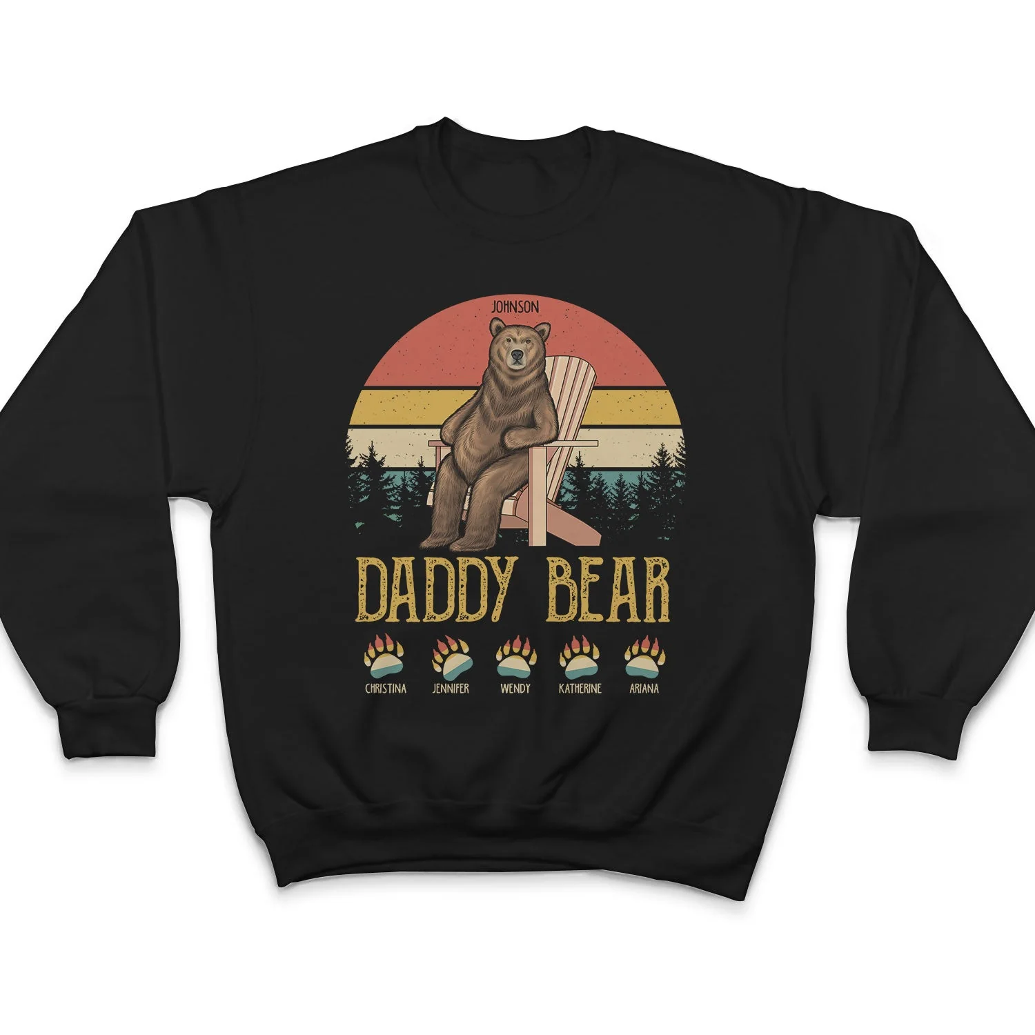 Papa Dada Bear - Gift For Father, Grandpa - Personalized Custom T Shirt - Image 5