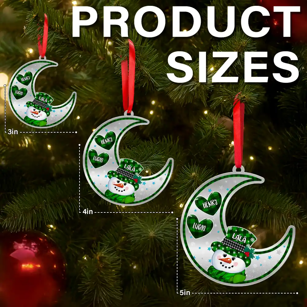 Papa Nana Snowman Christmas Grandparents - Personalized Metal Ornament - Image 6