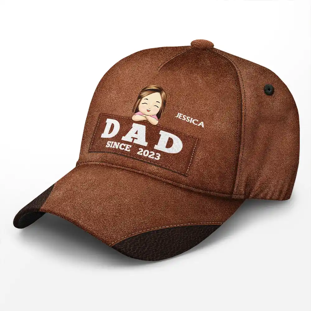 Papa Since - Gift For Father, Dad, Grandpa - Personalized Classic Cap - Image 2