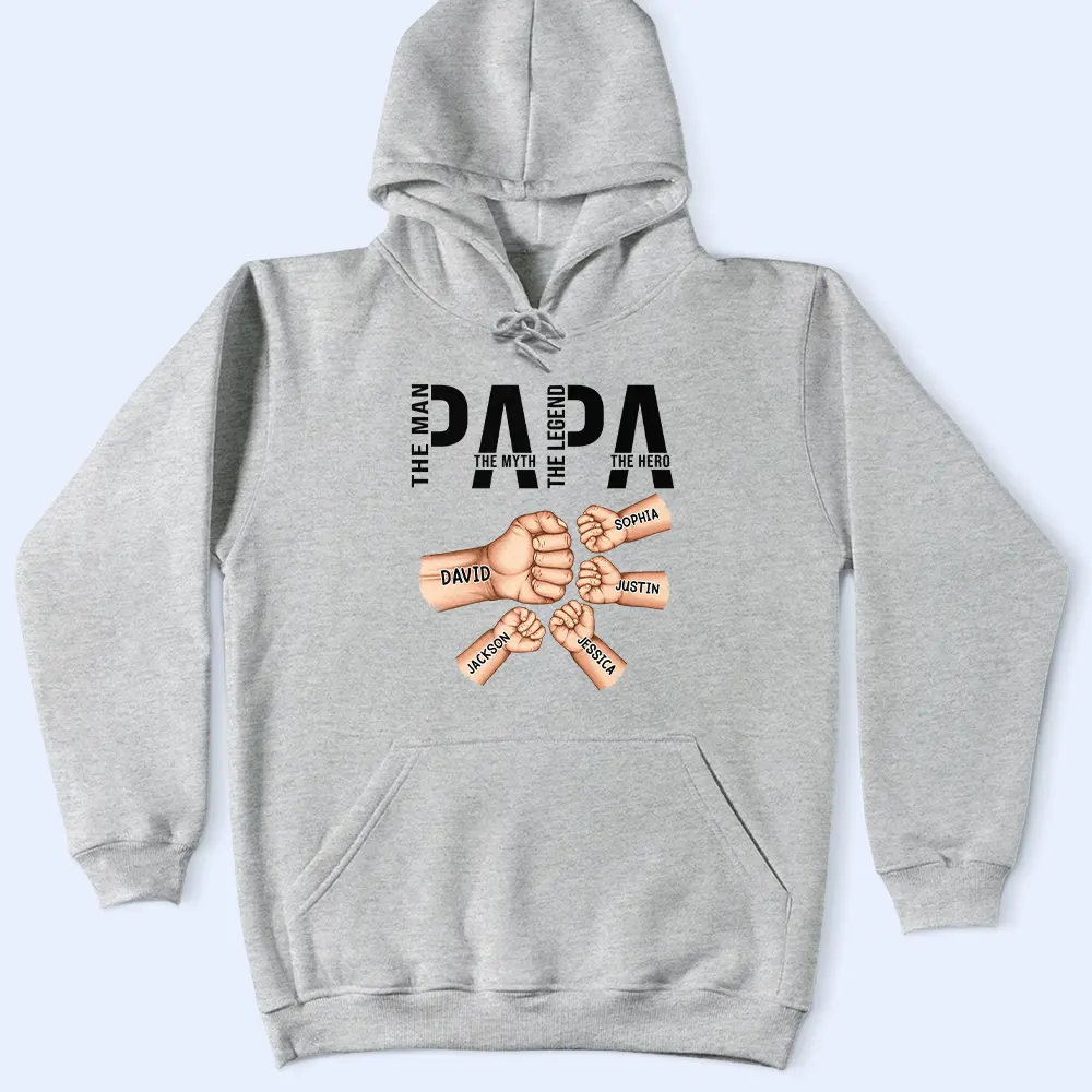 Papa The Man The Myth The Legend The Hero Cartoon - Personalized T Shirt - Image 5
