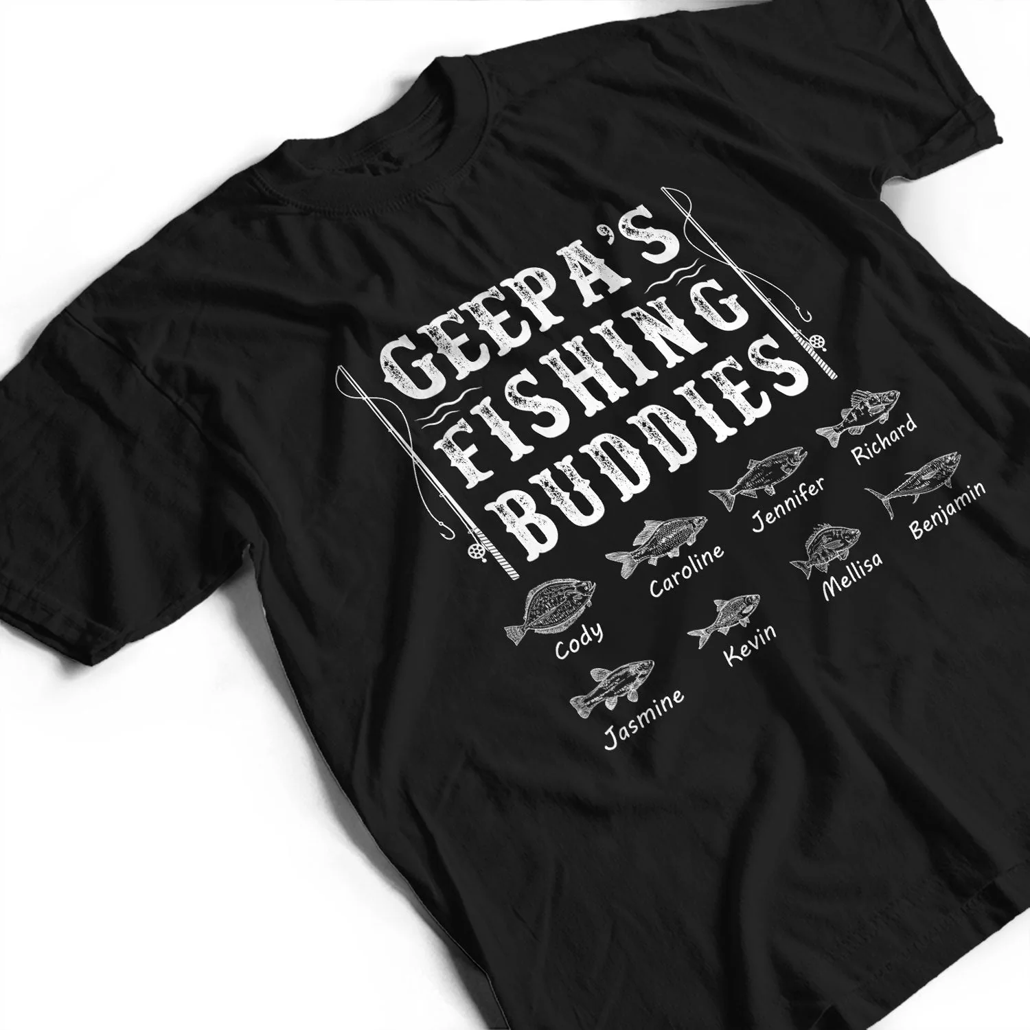 Papa's Fishing Buddies - Personalized T Shirt - Image 3