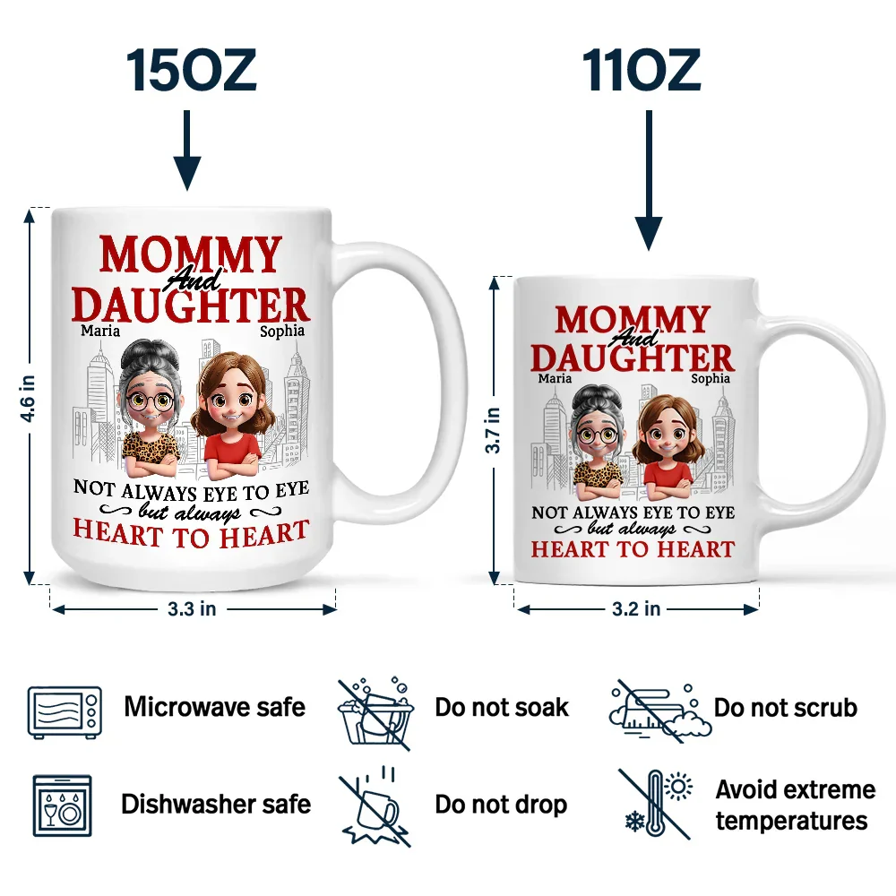 Parents And Children Always Heart To Heart - Personalized Mug - Image 4