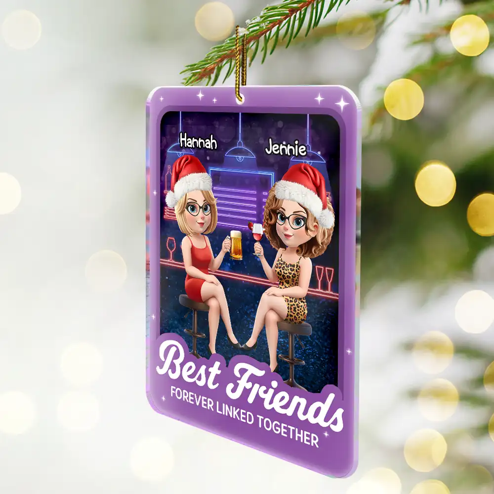 Partner In Crime 3D Effect Bar Bestie - Personalized Custom Shaped Acrylic Ornament - Image 2