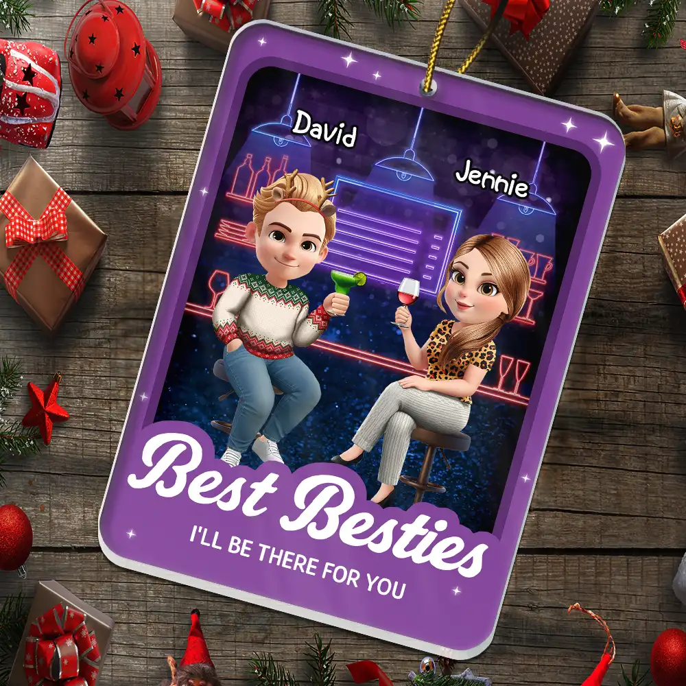 Partner In Crime 3D Effect Bar Bestie - Personalized Custom Shaped Acrylic Ornament - Image 5