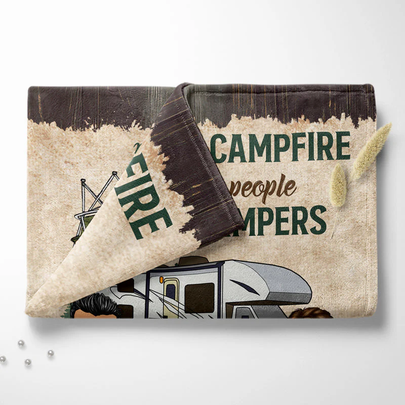 Partners For Life Husband Wife Camping - Couple Gift - Personalized Custom Fleece Blanket - Image 4