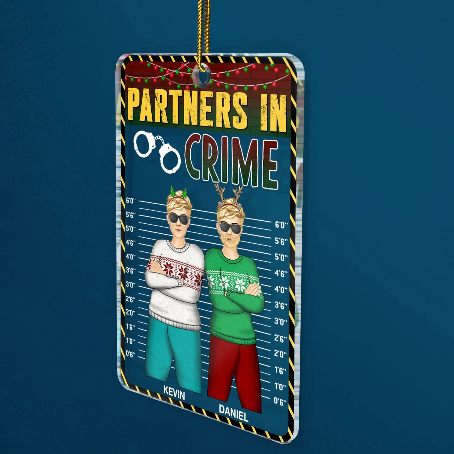 Partners In Crime BFF Best Friends - Christmas Gift For Besties, Siblings, Sisters, Brothers - Personalized Custom Shaped Acrylic Ornament - Image 2