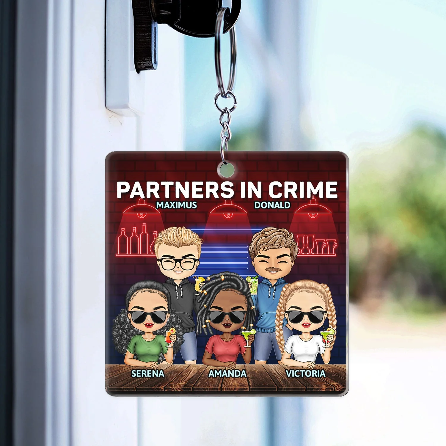 Partners In Crime Just Remember If We Get Caught Bar Best Friends - Bestie BFF Gift - Personalized Custom Acrylic Keychain - Image 3