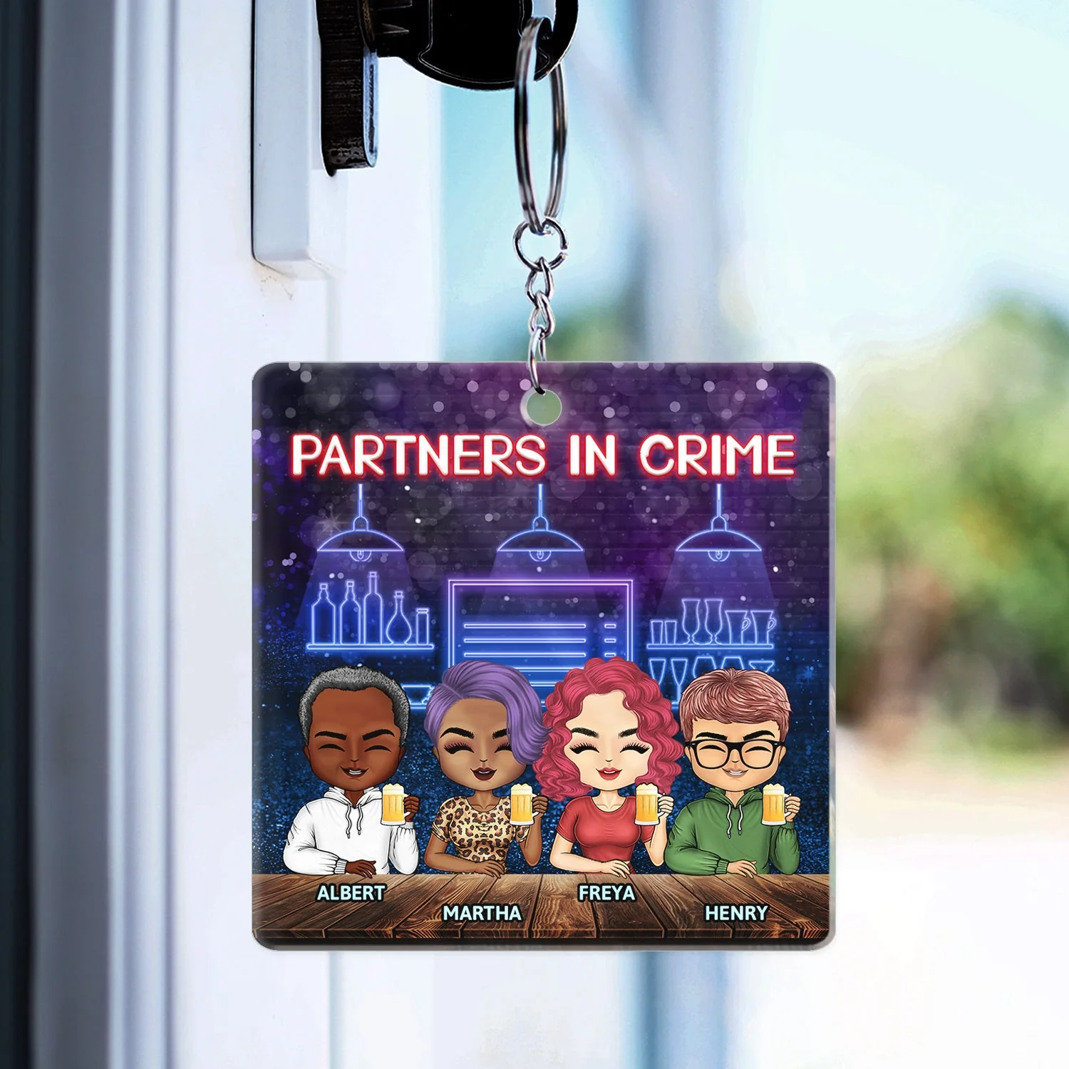 Partners In Crime Just Remember If We Get Caught Best Friends - Bestie BFF Gift - Personalized Custom Rectangle Acrylic Keychain - Image 3