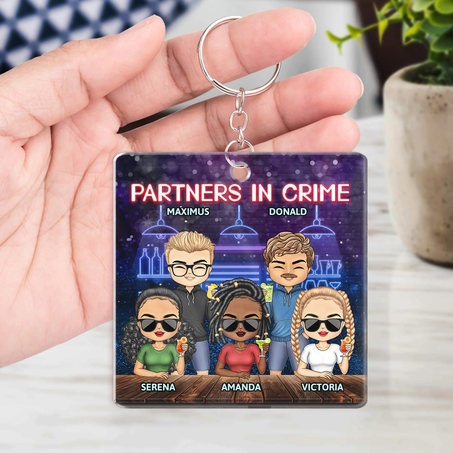 Partners In Crime Just Remember If We Get Caught Best Friends - Bestie BFF Gift - Personalized Custom Rectangle Acrylic Keychain - Image 4