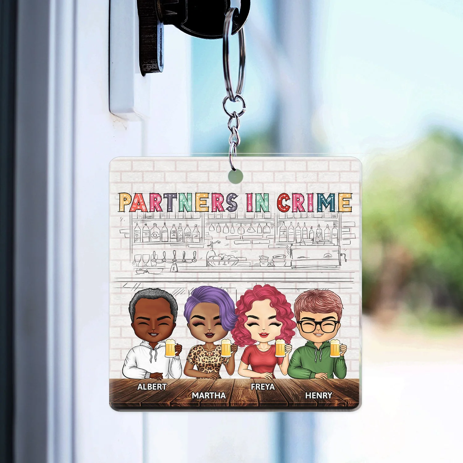 Partners In Crime Just Remember If We Get Caught Colorful Best Friends - Bestie BFF Gift - Personalized Custom Acrylic Keychain - Image 3