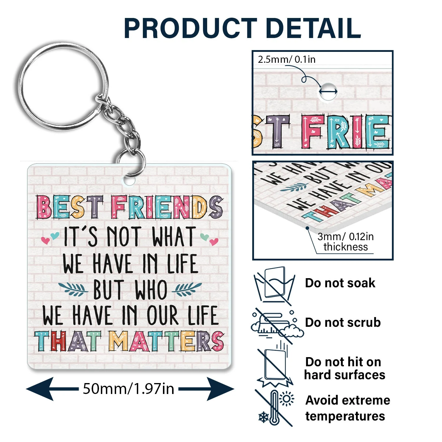 Partners In Crime Just Remember If We Get Caught Colorful Best Friends - Bestie BFF Gift - Personalized Custom Acrylic Keychain - Image 5