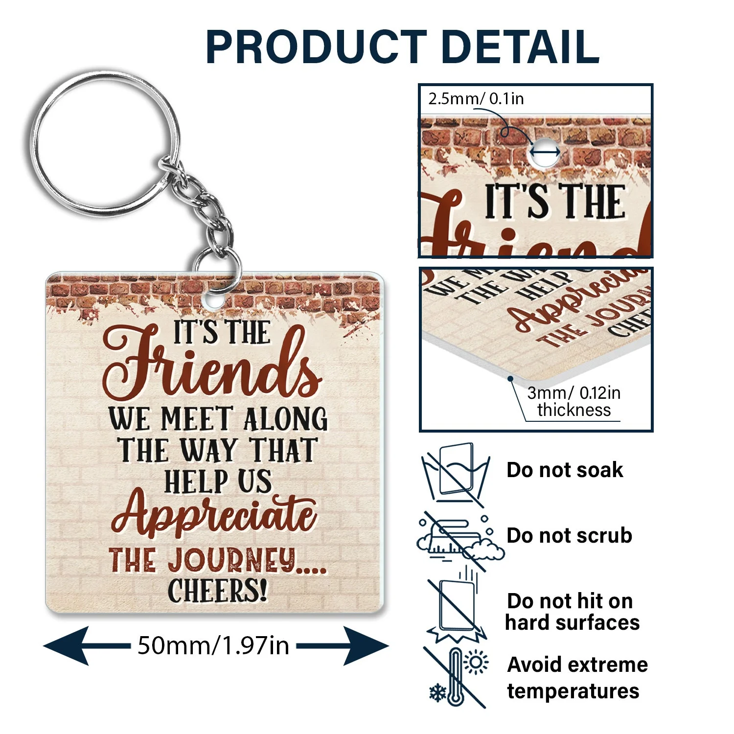 Partners In Crime Just Remember If We Get Caught Friendship Best Friends - Bestie BFF Gift - Personalized Custom Acrylic Keychain - Image 5