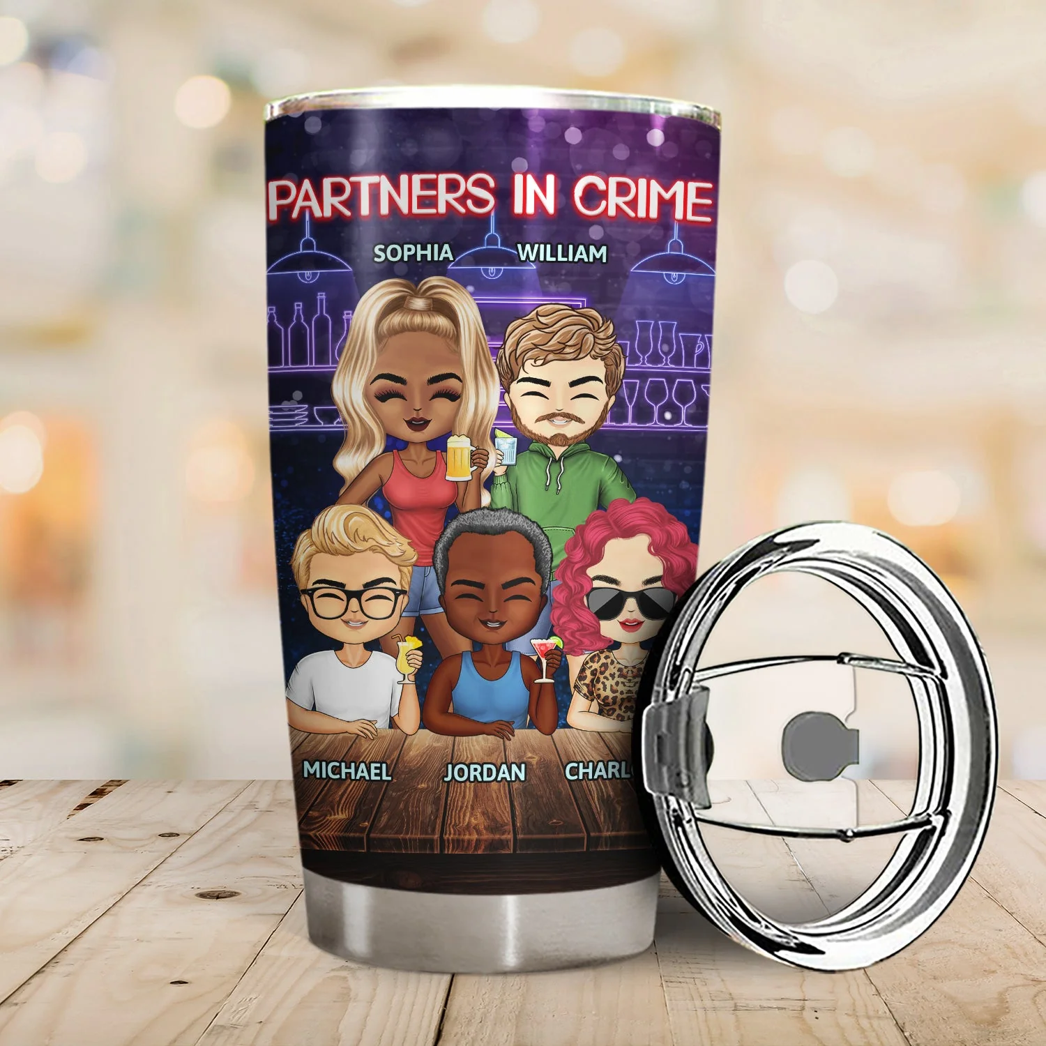 Partners In Crime Just Remember If We Get Caught Party Night Best Friends - Bestie BFF Gift - Personalized Custom Tumbler - Image 2
