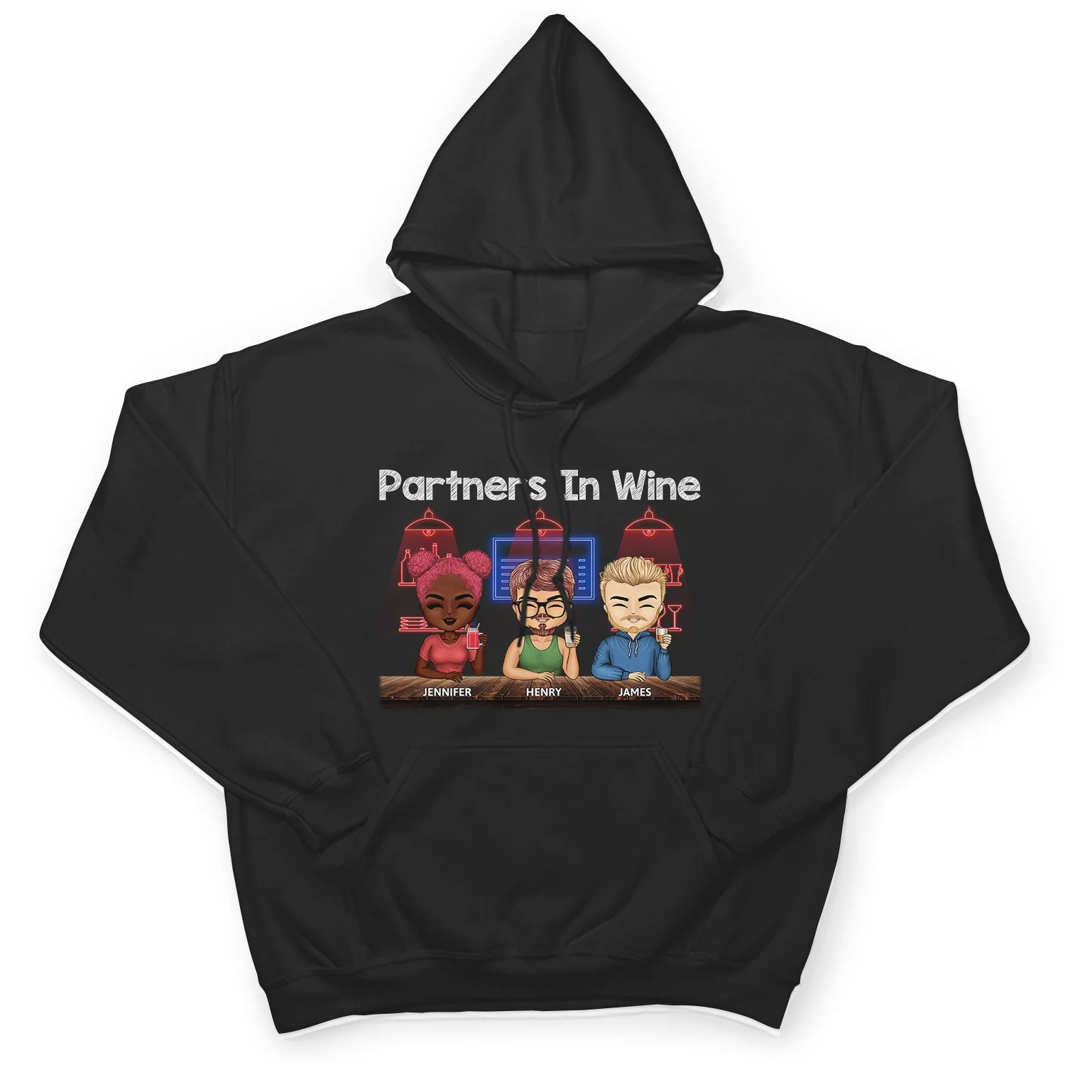 Partners In Wine Party Night Best Friends - Bestie BFF Gift - Personalized Custom T Shirt - Image 4