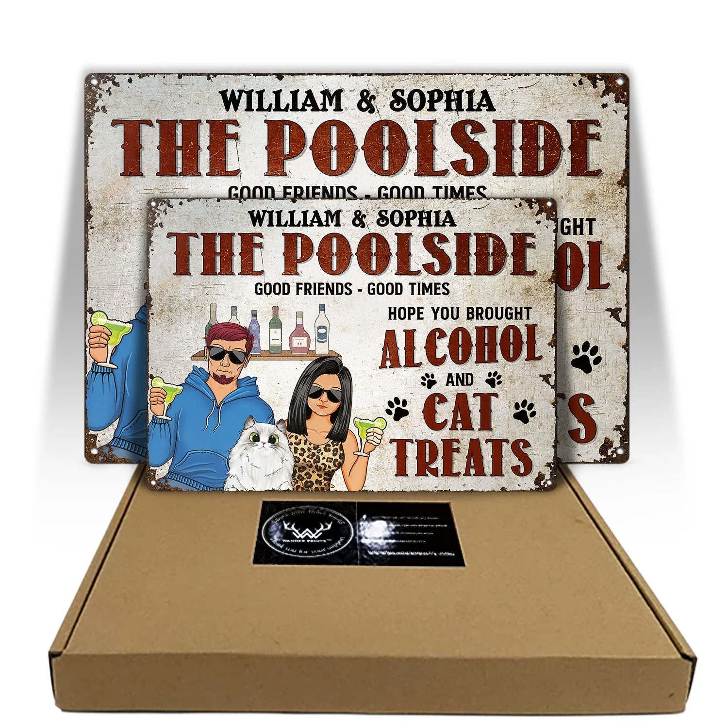 Patio Grilling Hope You Brought Alcohol And Dog Treats Cat Treats - Home Decor, Backyard Decor, Gift For Couples, Husband, Wife - Personalized Custom Classic Metal Signs - Image 5