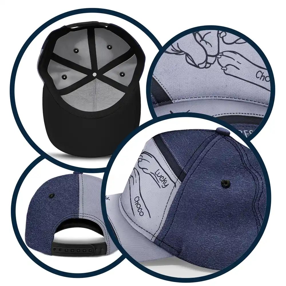 Paws And Human Hand Fist Bump Best Dog Dad Ever - Personalized Classic Cap - Image 5