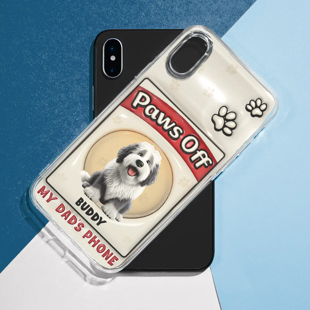 Paws Off Mom Dad Dog Cat Pet Lover - Personalized Clear Phone Case - Image 7