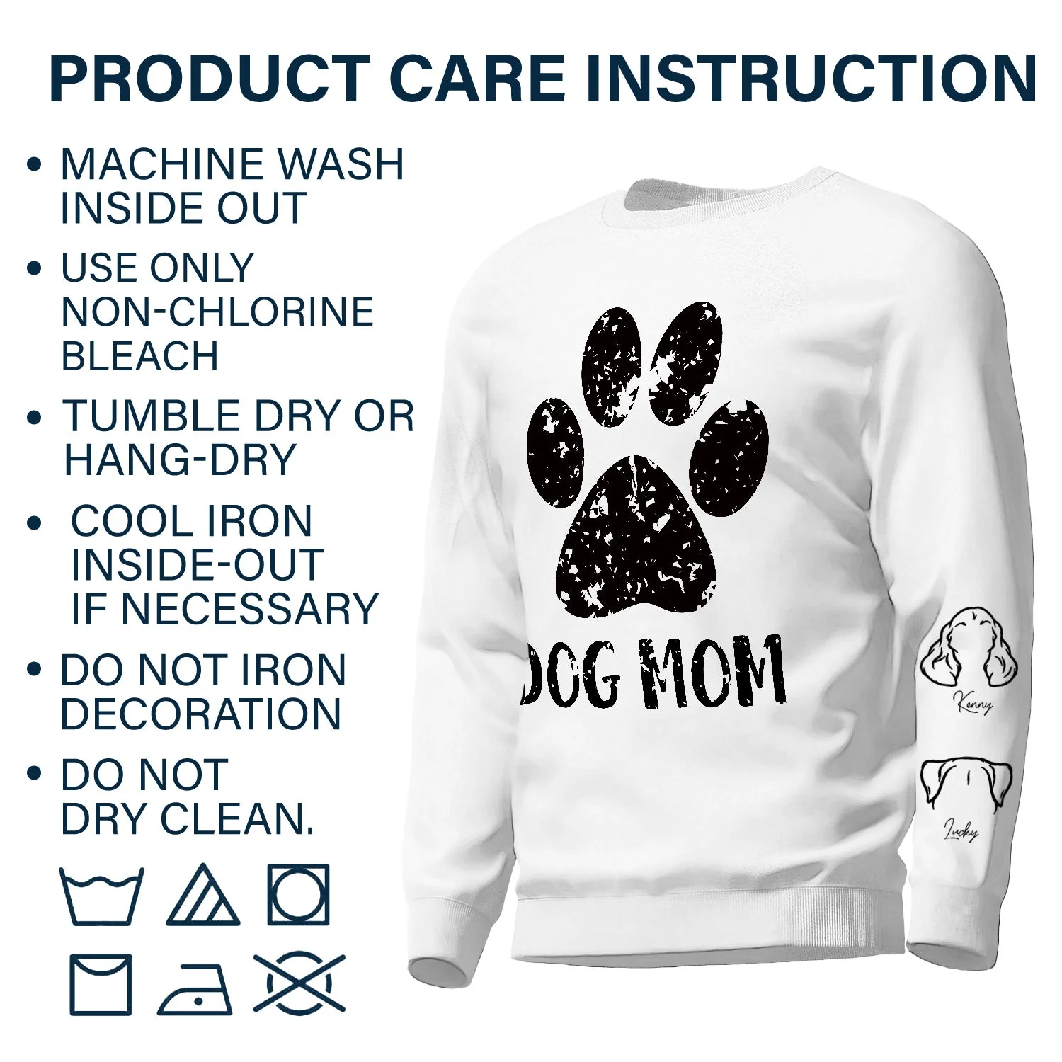 Pawz Dog Mom Dog Dad - Gift For Dog Lovers - Personalized Unisex Sweatshirt With Design On Sleeve - Image 6