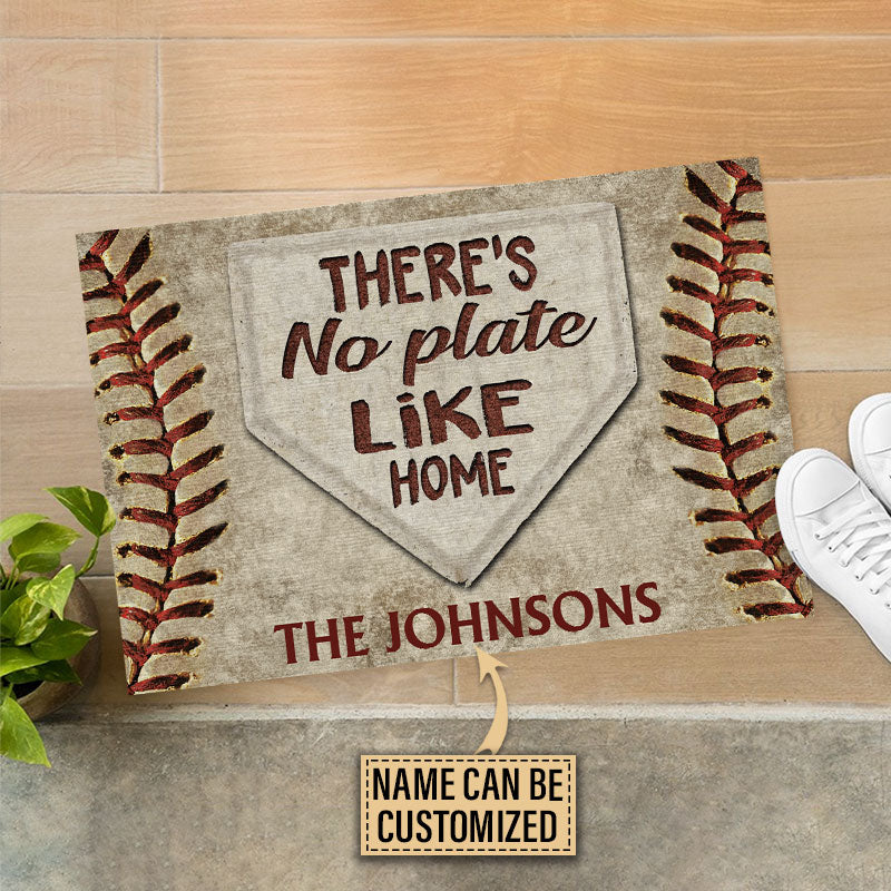 Personalized Baseball No Plate Like Home Customized Doormat - Image 3