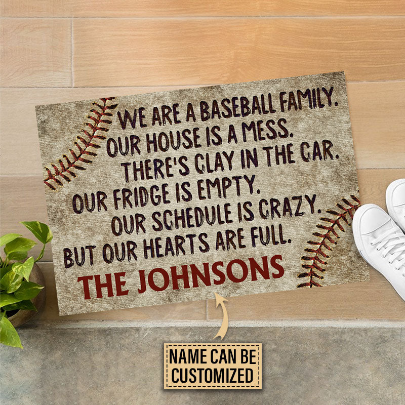 Personalized Baseball Our House Is A Mess Customized Doormat - Image 3