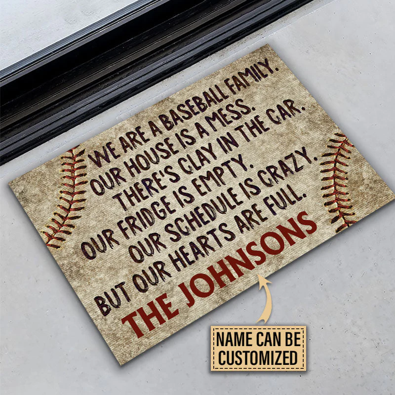 Personalized Baseball Our House Is A Mess Customized Doormat - Image 4
