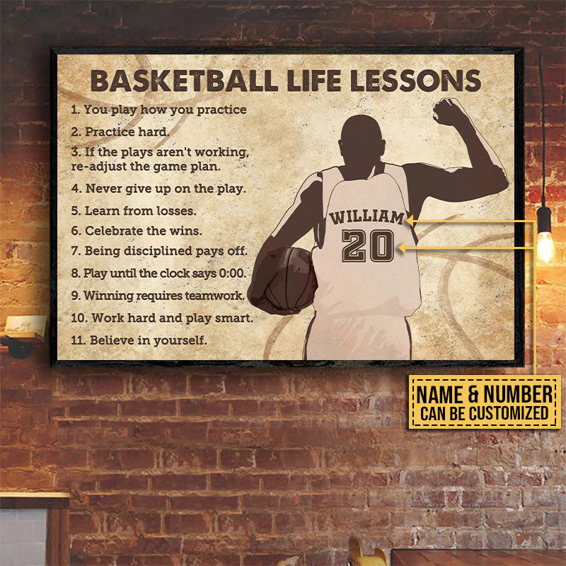 Personalized Basketball Life Lesson Custom Poster - Image 4