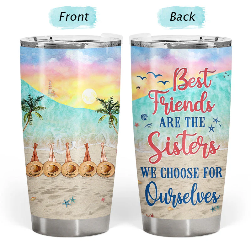 Personalized Beach Bestie Choose For Ourselves Custom Tumbler - Image 3