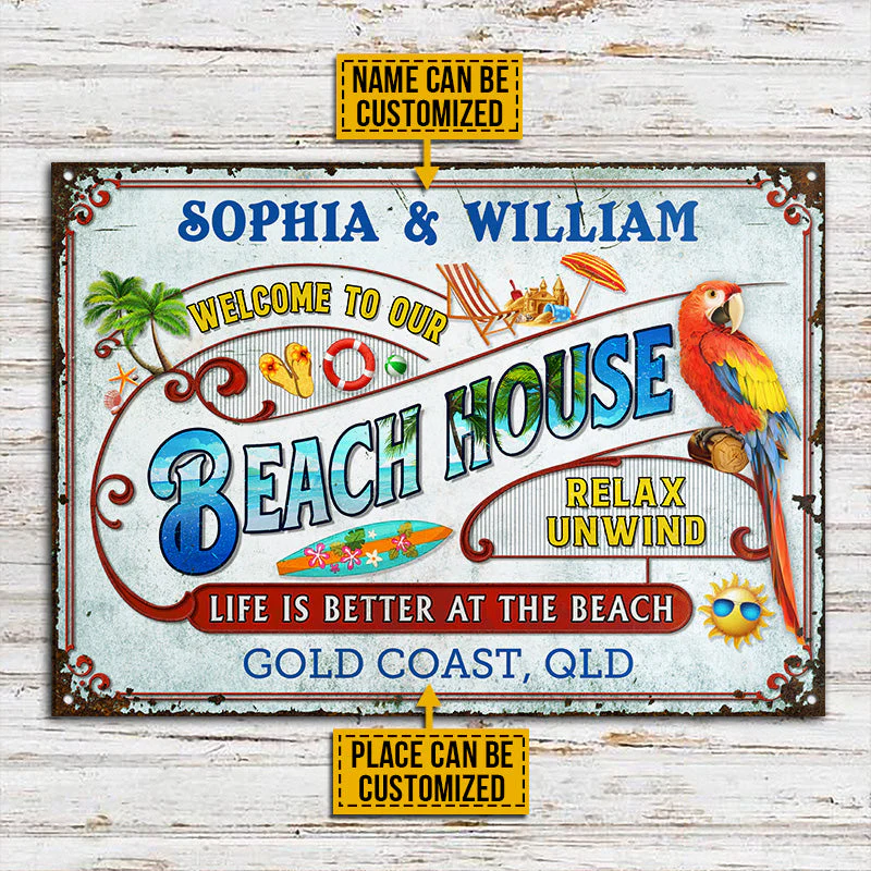 Personalized Beach Surfing Life Is Better Custom Classic Metal Signs - Image 3