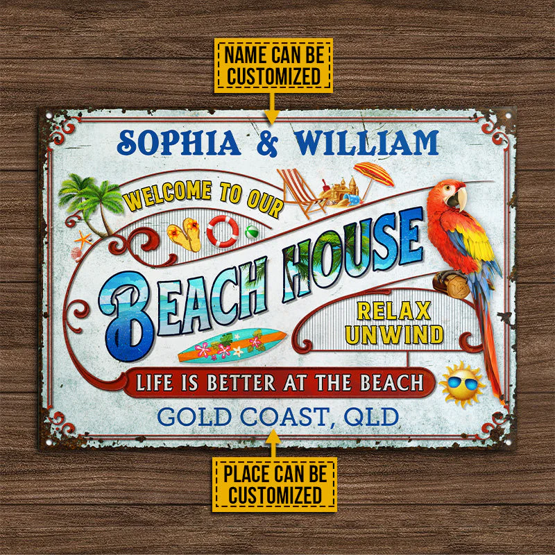 Personalized Beach Surfing Life Is Better Custom Classic Metal Signs - Image 4