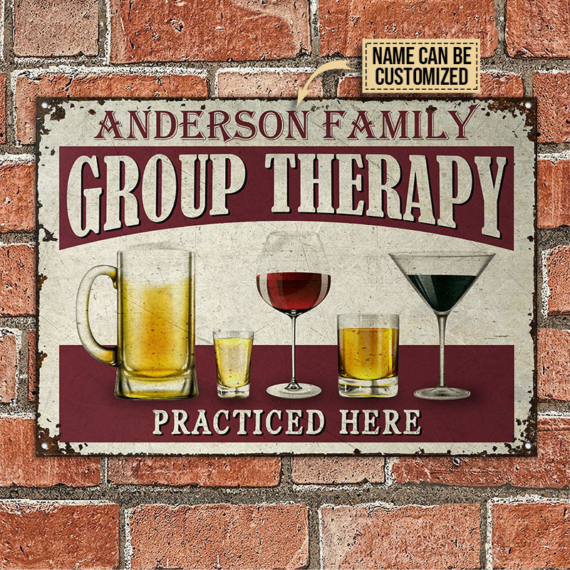 Personalized Beer Group Therapy Customized Classic Metal Signs - Image 2