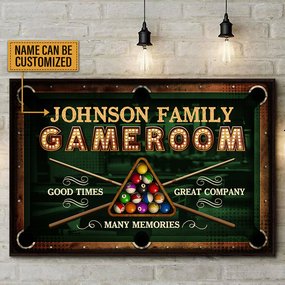 Personalized Billiards Game Room Good Times Customized Poster - Image 4