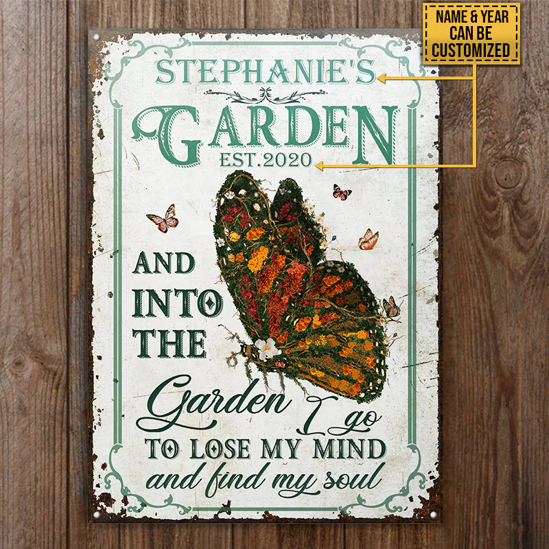Personalized Butterfly Garden And Into Customized Classic Metal Signs - Image 4