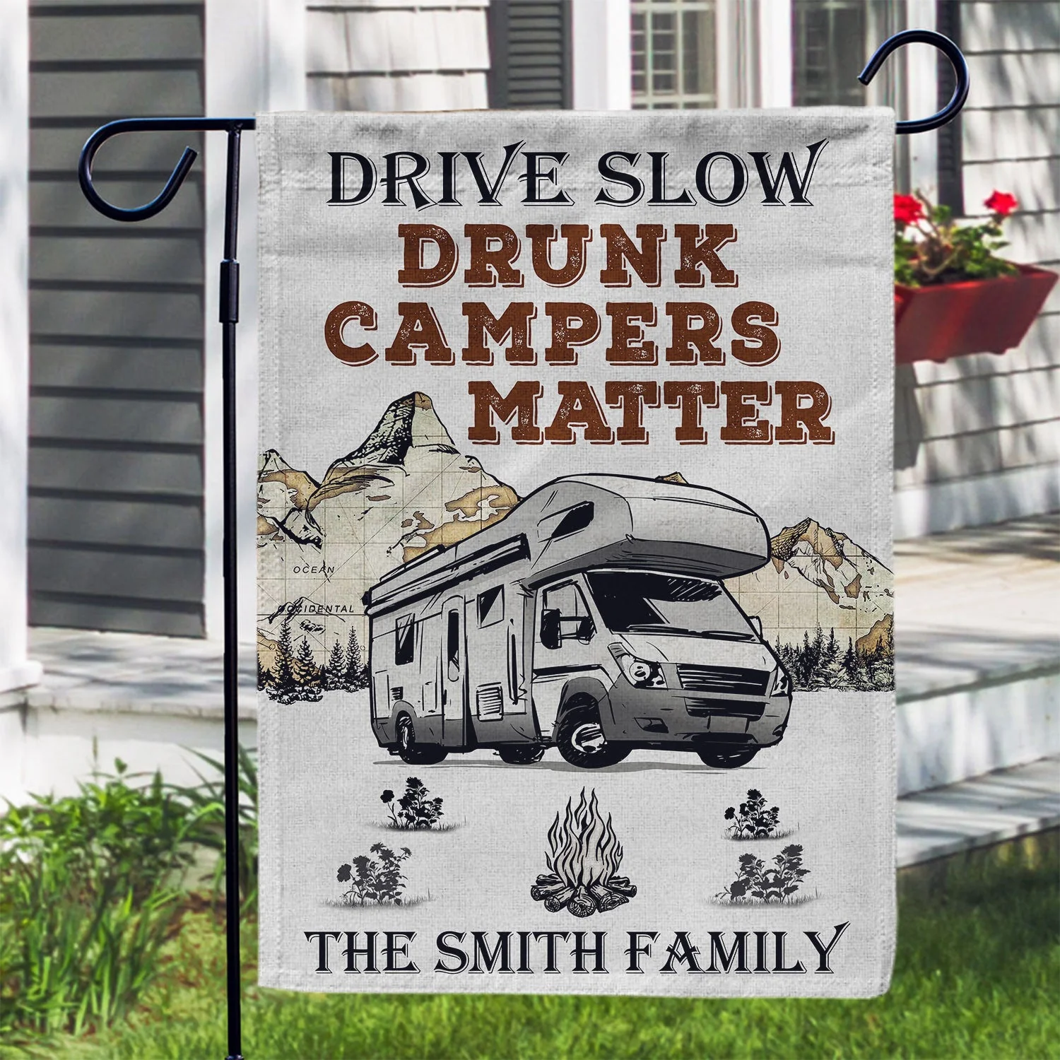 Personalized Camping Drunk Campers Matter Customized Flag - Image 3