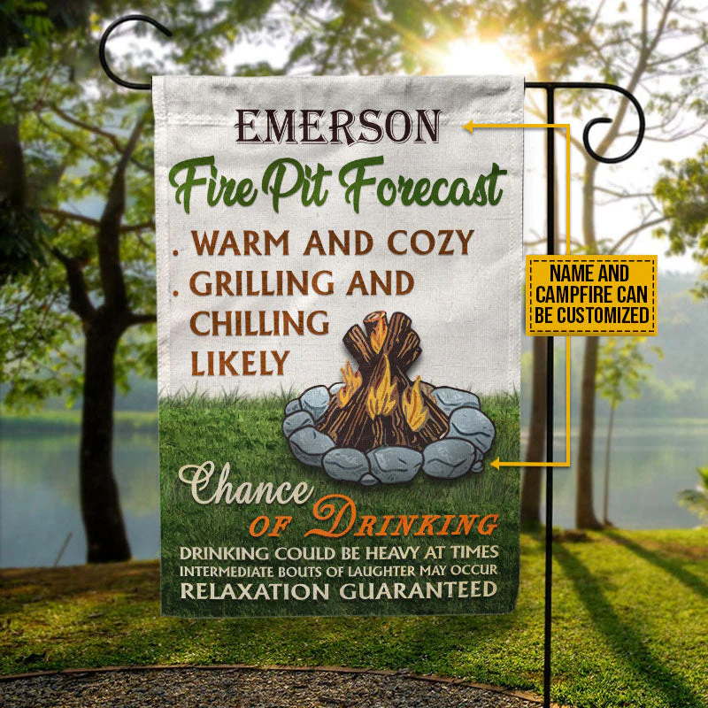 Personalized Camping Fire Pit Forecast Custom Flag - Image 3