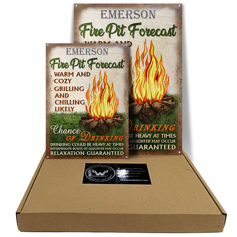 Personalized Camping Fire Pit Forecast Customized Classic Metal Signs - Image 3