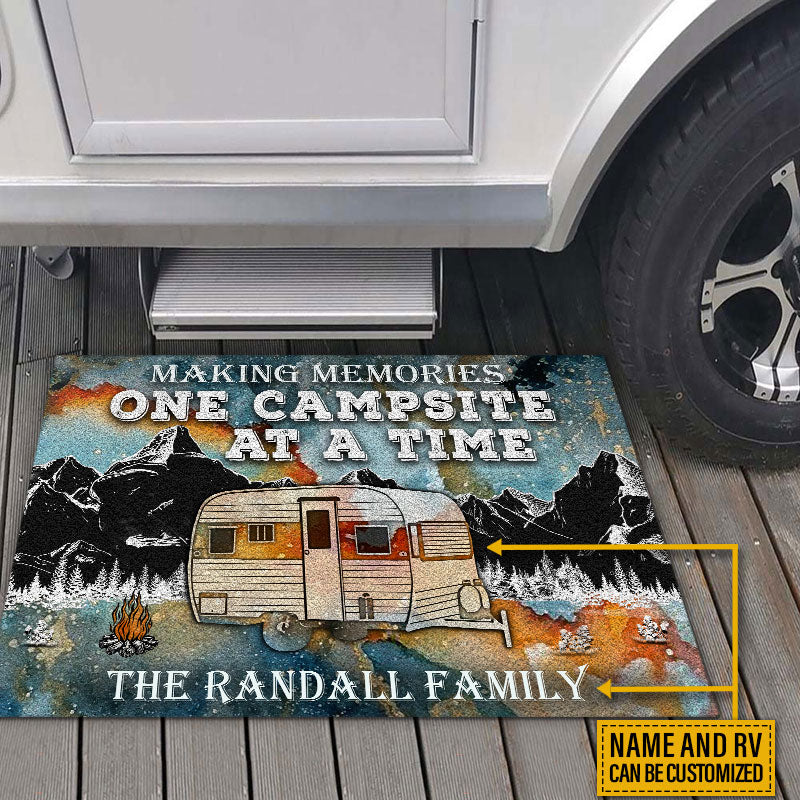 Personalized Camping Making Memories Blue Earth Custom RV Customized Doormat - Image 4