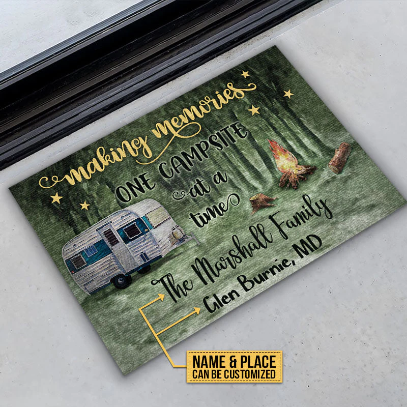 Personalized Camping Making Memories One Campsite Customized Doormat - Image 3