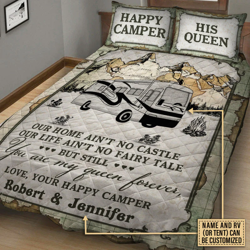 Personalized Camping Map My Queen Customized Quilt Bedding - Image 3