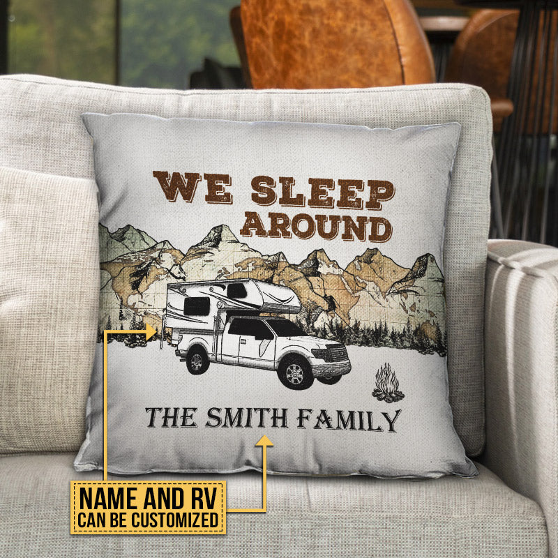Personalized Camping Map We Sleep Around Customized Pillow - Image 4