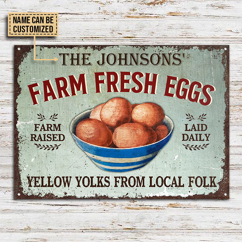 Personalized Chicken Eggs Yellow Yolks Customized Classic Metal Signs - Image 3