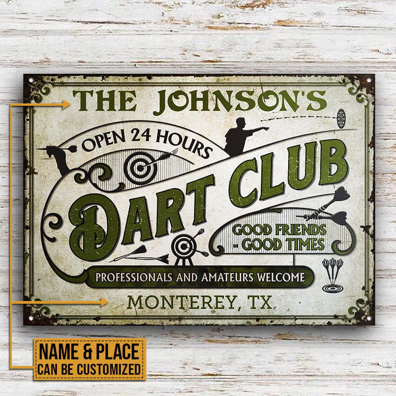 Personalized Dart Club Professionals And Amateurs Custom Classic Metal Signs - Image 3