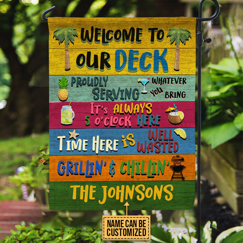 Personalized Deck Grillin And Chillin Custom Flag - Image 2