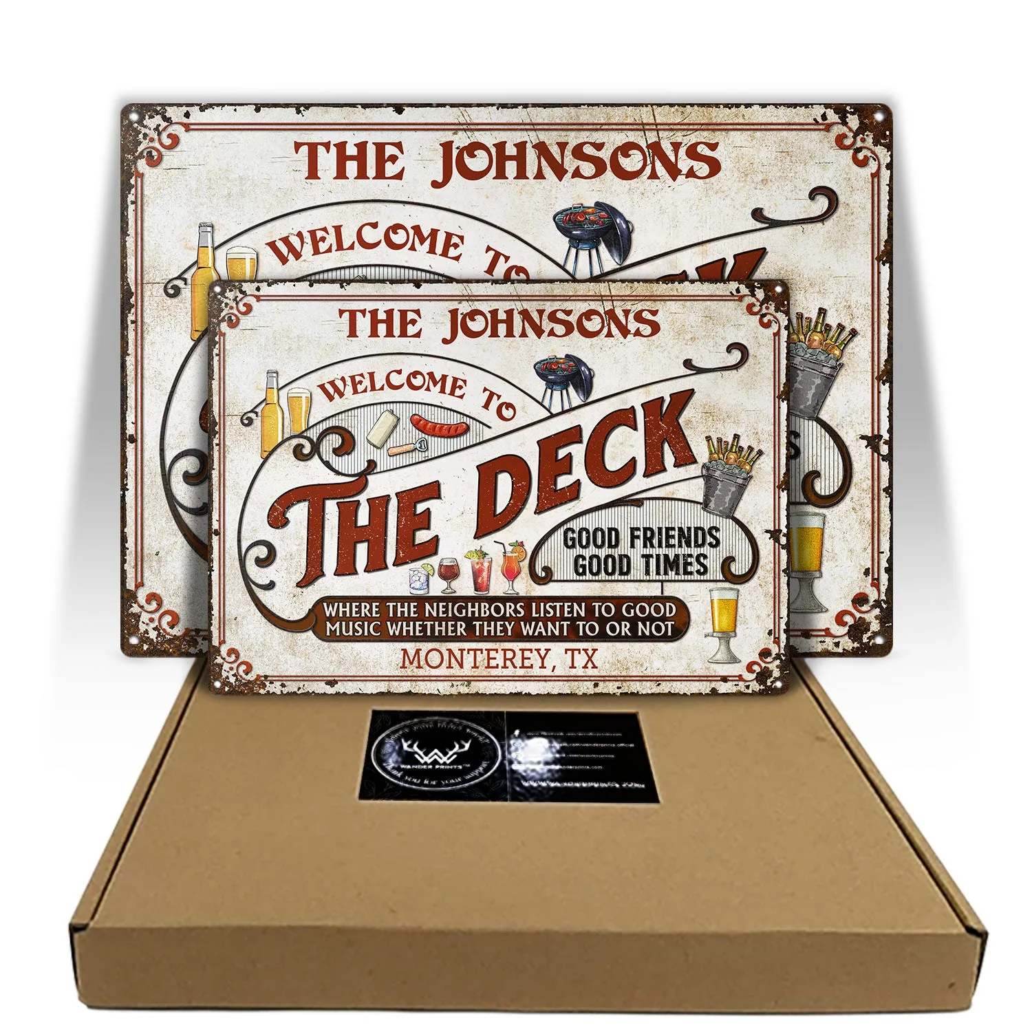 Personalized Deck Grilling Red Listen To The Good Music Custom Classic Metal Signs - Image 5
