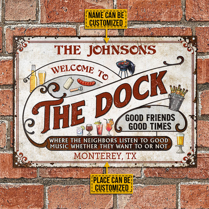 Personalized Dock Grilling Red Listen To The Good Music Custom Classic Metal Signs - Image 2