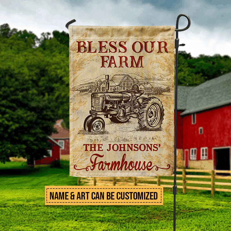 Personalized Farm Bless Our Farm Art Custom Flag - Image 4