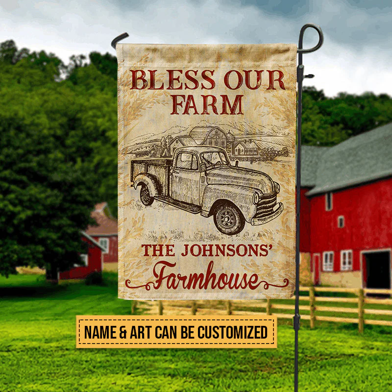 Personalized Farm Bless Our Farm Art Custom Flag - Image 5