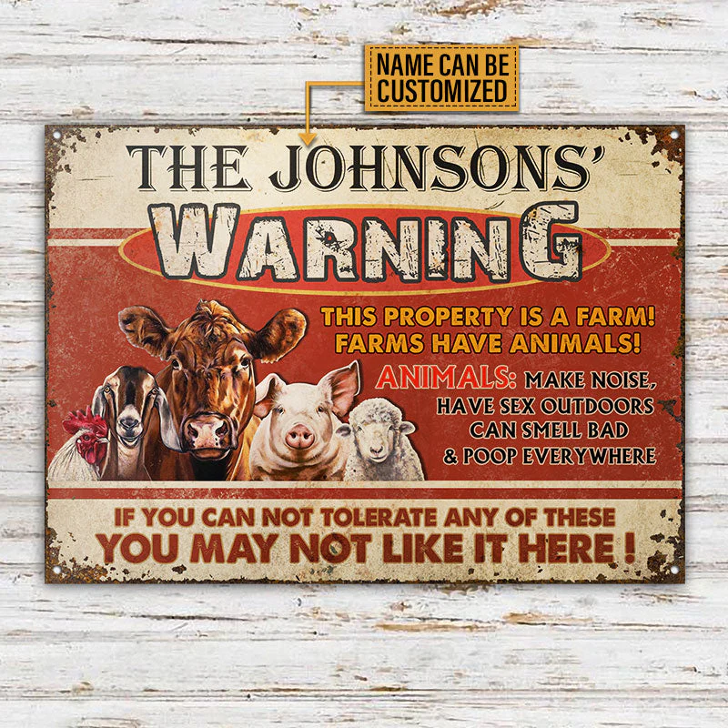 Personalized Farm This Property Is A Farm Customized Classic Metal Sign - Image 3