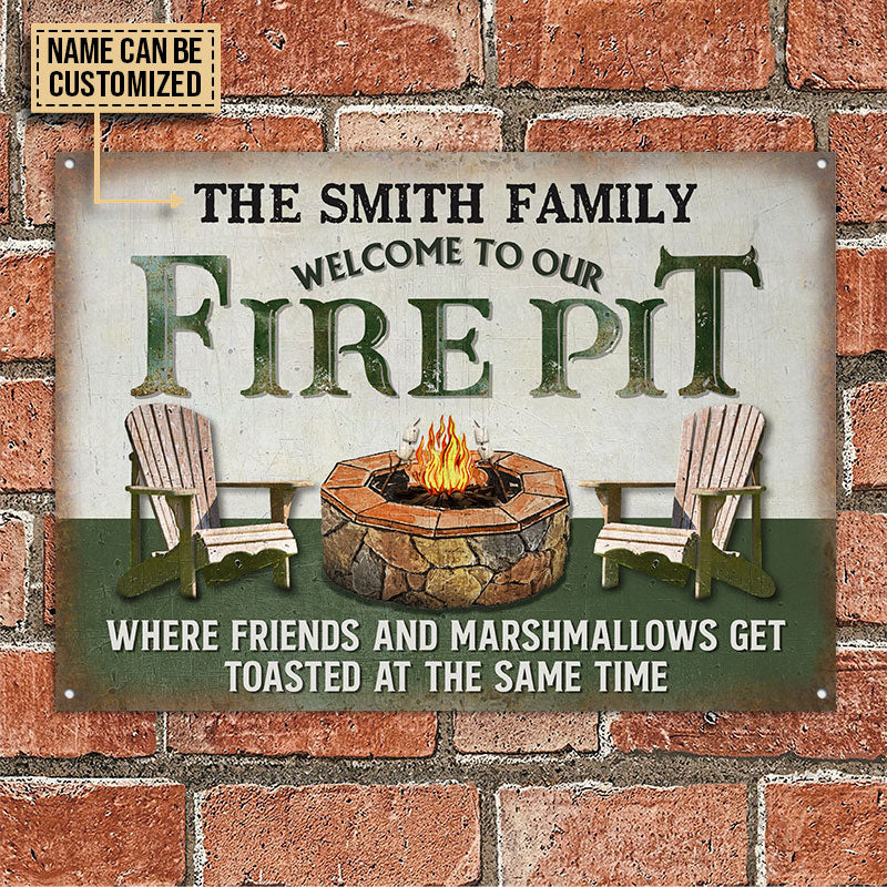 Personalized Fire Pit Get Toasted At The Same Time Custom Classic Metal Signs - Image 2