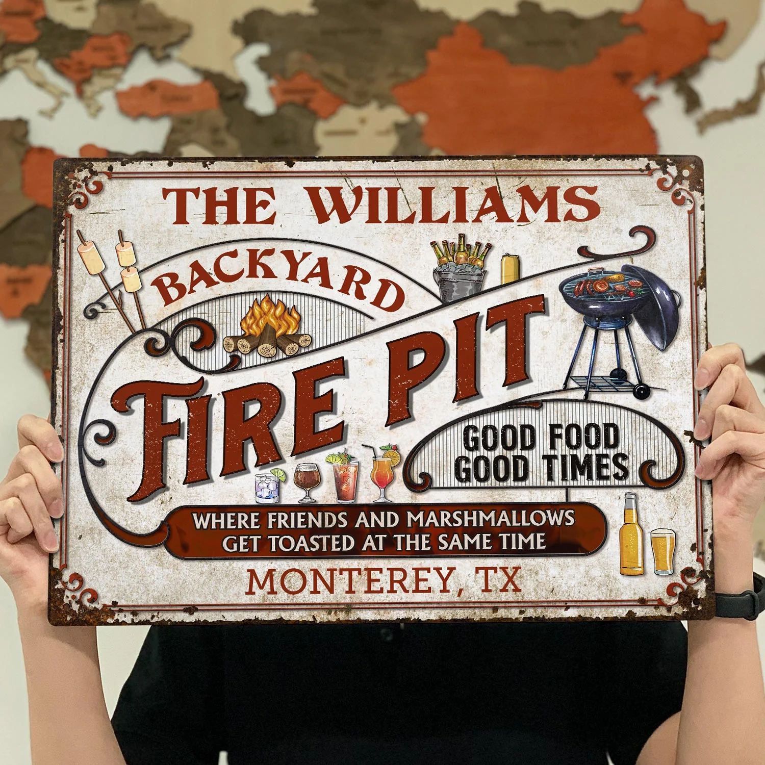 Personalized Fire Pit Get Toasted Custom Classic Metal Signs - Image 3